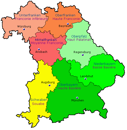 carte de la Bavière